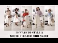 10 Ways To Style a White Pleated Midi Skirt