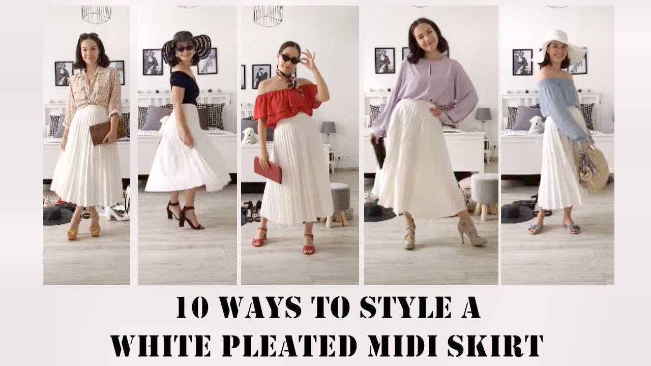 what to wear with long white skirt