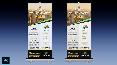 Build Home Roll Up Banner Design - Photoshop CC Tutorial