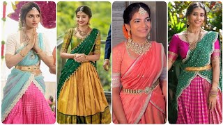 Latest Bridal Half Saree Designs 2026 Best Pattu Half Saree Designs Half Saree Designs 2026