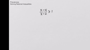 Precalculus - Solving Rational Inequalities