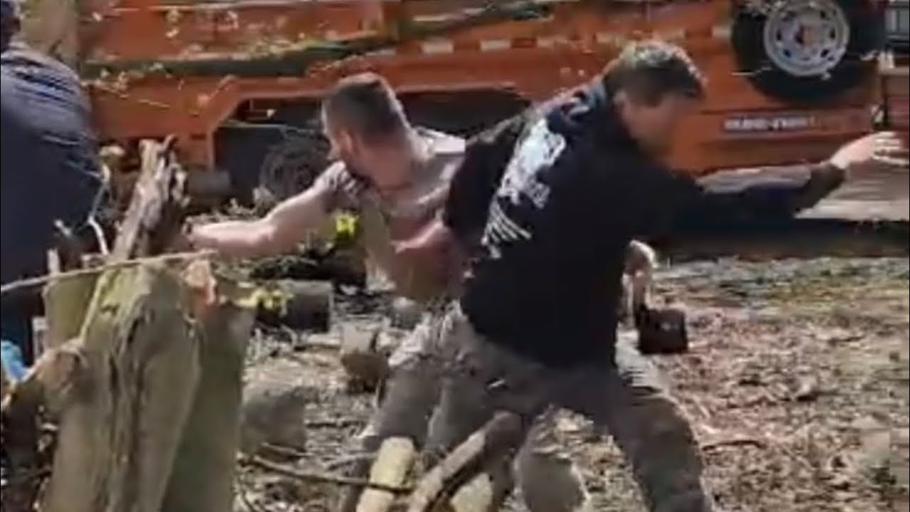 Tree cutting gone wrong man fail down