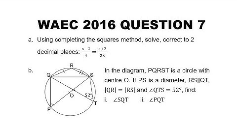 WAEC 2016 Mathematics Theory Question 7
