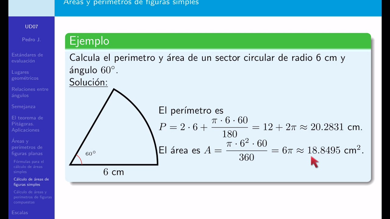 Geometría 3º ESO Área y perímetro de un sector circular. - YouTube