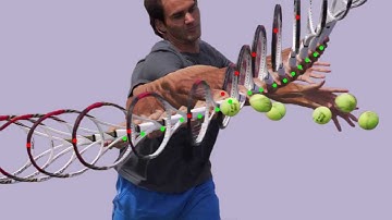 Federer Forehand Right High Ball 3 Super Slow Motion
