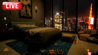 🔴 24/7 Ambient Noise: Tokyo Night Rain &amp; Thunderstorm Sounds | Sleep, Relax and Study