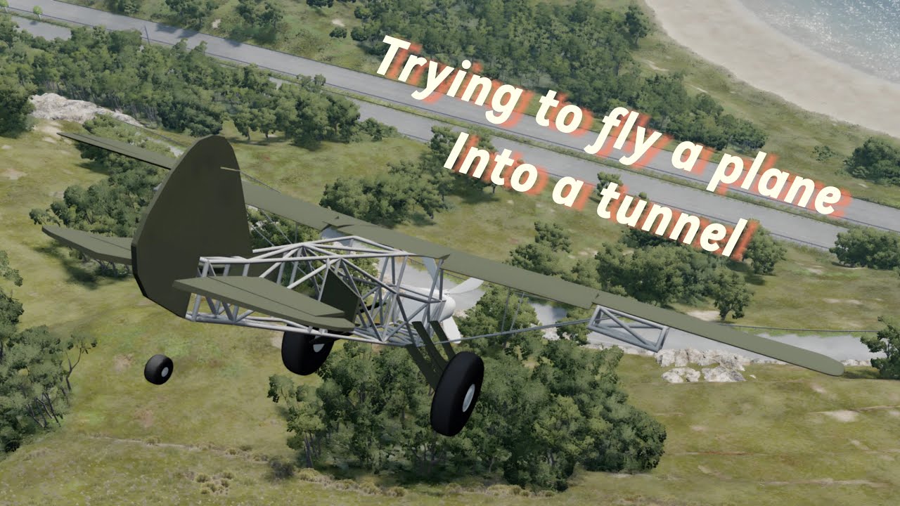 Trying to fly a PLANE into a TUNNEL (BeamNG on GeForce Now/ iPad)
