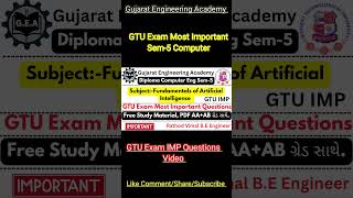 🔥Fundamentals of Artificial Intelligence | GTU Diploma Sem-5 Computer💻 | IMP Questions+ Free PDF#gtu