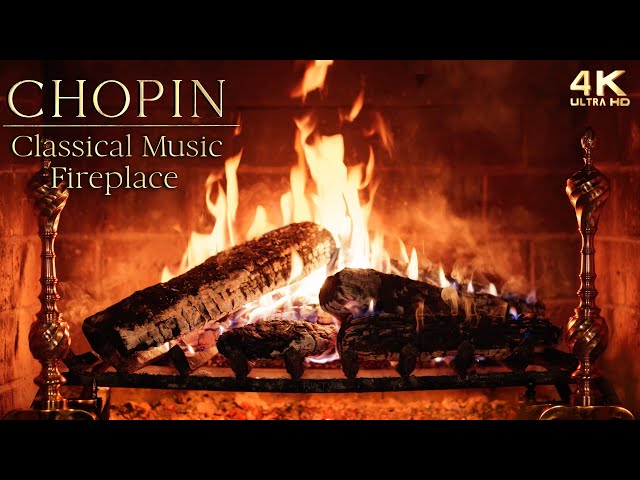 Relaxing Chopin Classical Music Fireplace ~ Chopin Piano Study Music Ambience class=