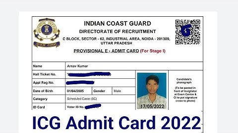 Indian Coast Guard Admit Card 2022 How to Download | ICG Navik GD, DB Yantrik Admit Card Download