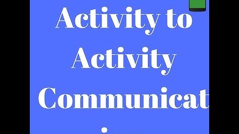 Android App Development Part-13: Android Activity to Activity Communication