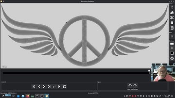 Inkstitch v3.2 fill to satin bridging. Peace wings demonstrating fill to satin bridge.
