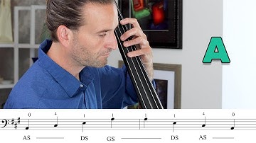 A Major One Octave Arpeggios on Double Bass