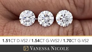 ROUND CUT DIAMOND - Round Shape Diamond Color Grade & Diamond Size Comparison for Nick