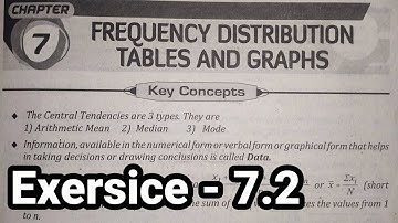 8th class | maths | 7.Frequency Distribution Tables and Graphs | exersice - 7.2 all sums.