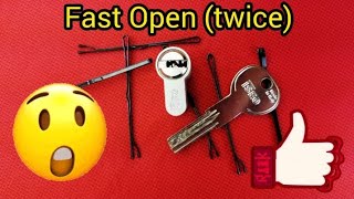 opening a dimple Iseo, with a bobby pin, in seconds. twice+gut