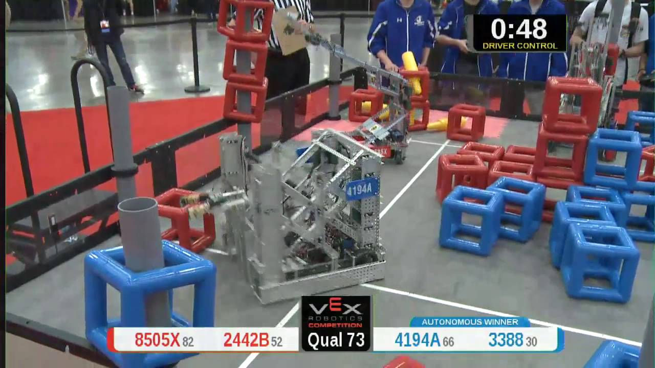 2015 VRC Tech Q73 - 8505X 2442B vs 4194A 3388 - 48 to 65 - VEX Worlds 2015 - Technology Division