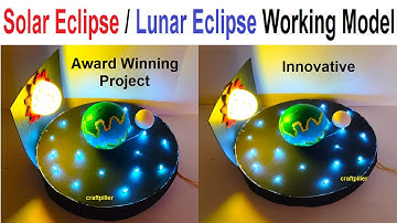 solar eclipse - lunar eclipse - earth rotation working model (3d) science project -  craftpiller