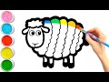Domba Berwarna-warni Menggambar, Melukis, Mewarnai untuk Anak, Balita | Pelajari Suara Hewan #320