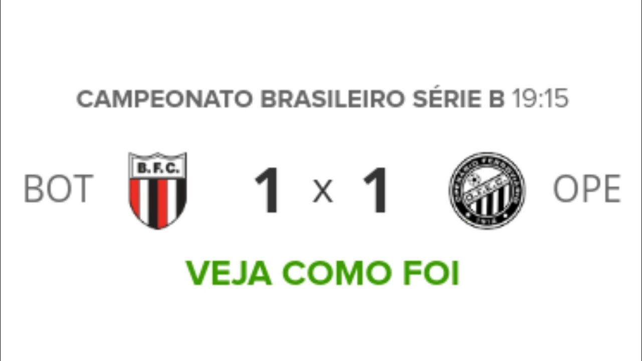 Botafogo SP 1 X 1 Operário - Gols e Melhores Momentos Série B | Futebol ...