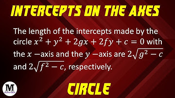 1 | Circle | Intercepts On The Axes - Theory And Worked Out Problems