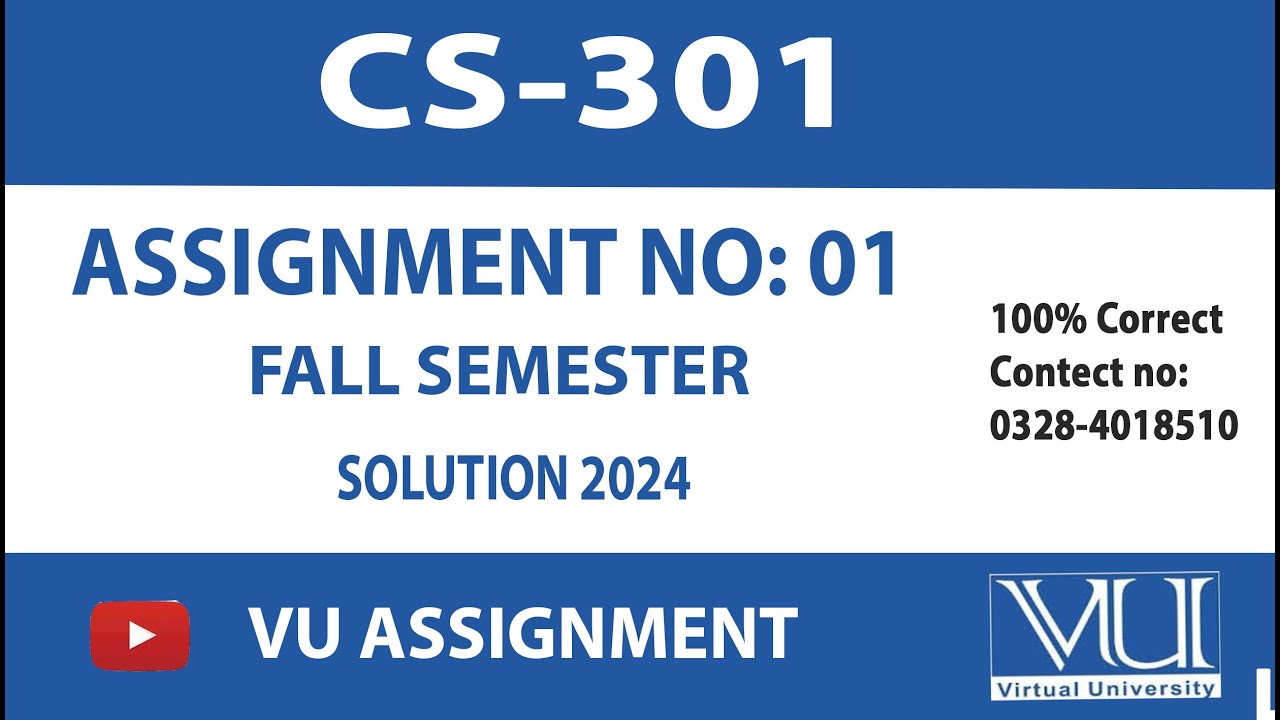 Cs301 fall semester assignment 1 solution 2024 solution by vu