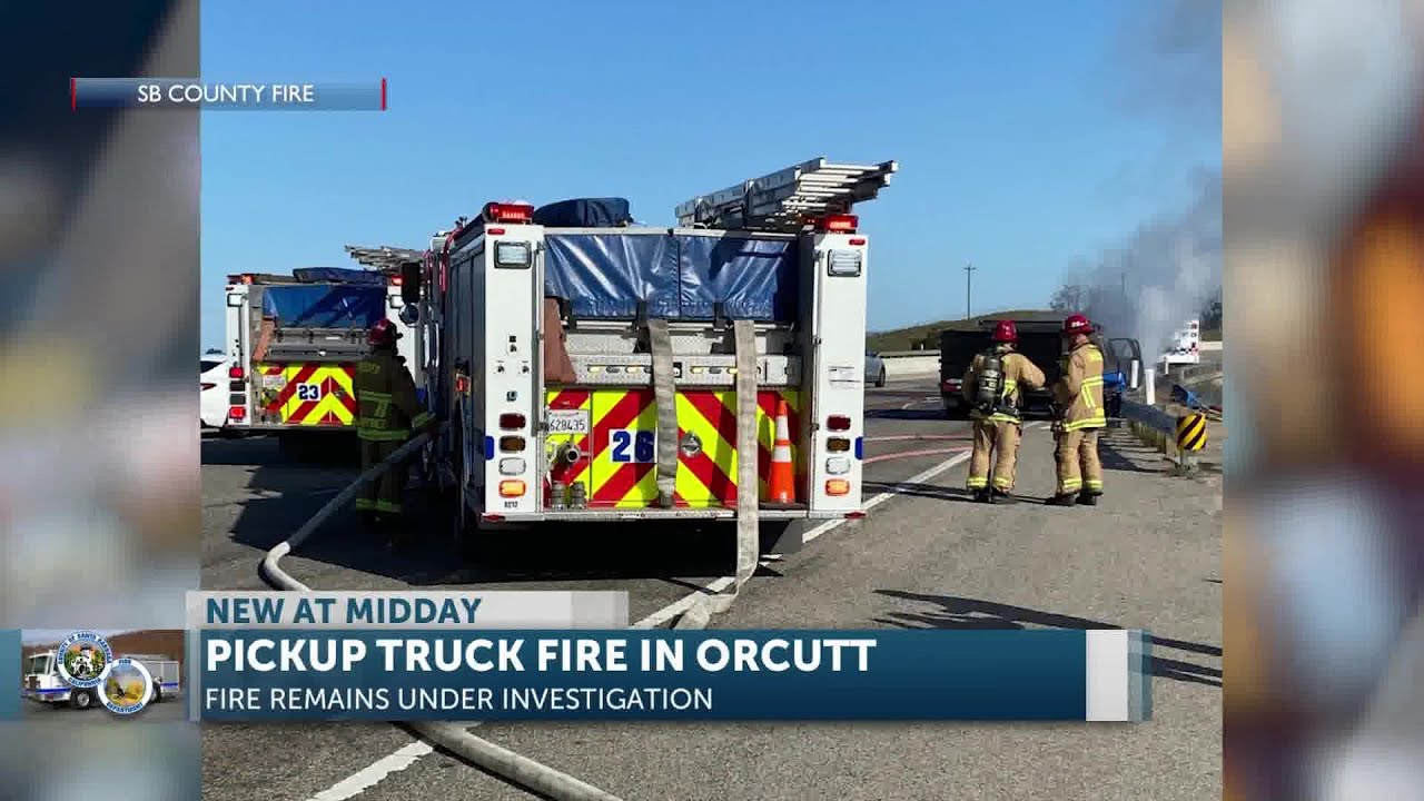 Fire crews knock down pickup truck fire on northbound Highway 101 in ...