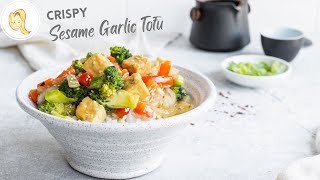 Crispy Sesame Garlic Tofu with Vegetables | easy, healthy, plant-based