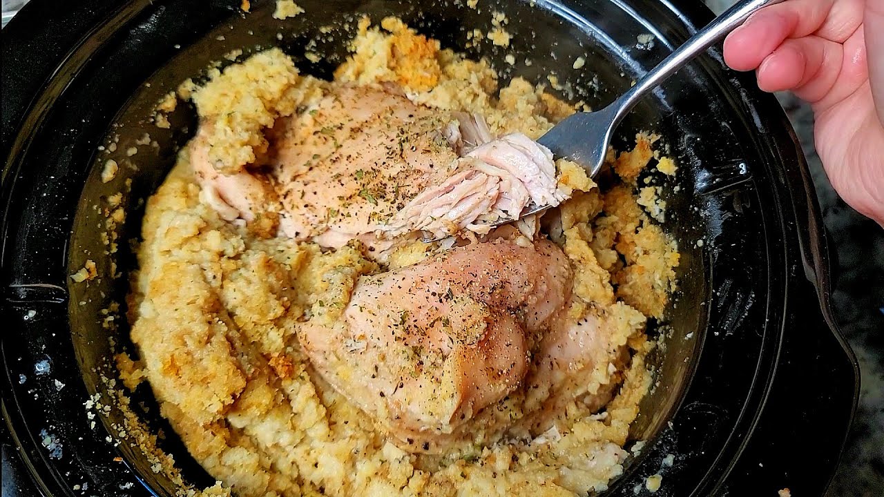 Slow Cooker Chicken and Dressing Recipe