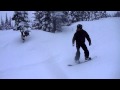 Backflip fail on a snowboard