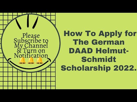 How To Apply for The German DAAD Helmut-Schmidt Scholarship Program 2022