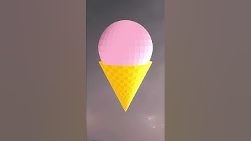 Ice Cream (Strawberry?) - Simple Minimalist Art With Python Manim. Relaxing Rain & Thunder Sound.