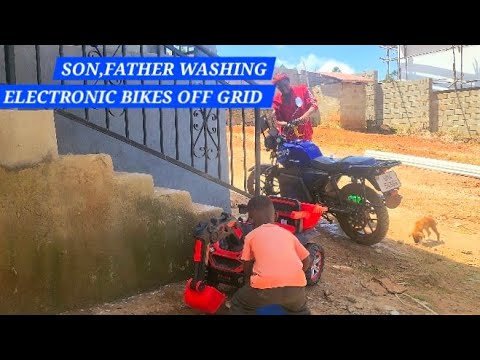 OFF GRID son and father washing electronic bikes the moments most fathers miss