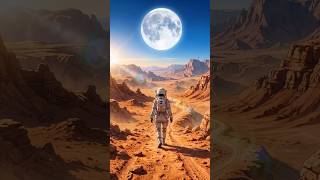 The Red Path to the Moon. #animeart #animeaesthetic #aicreator #astronaut  #anime #outerspace #mars