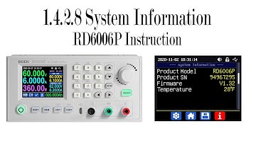 RD6006P operation series video(manual 1.4.2.8) - Check System Information