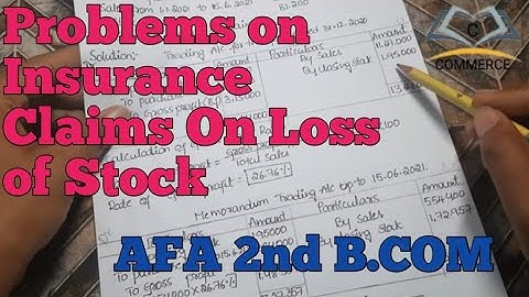 AFA. 2nd BCOM Insurance Claims on Loss of Stock. Problem No 2