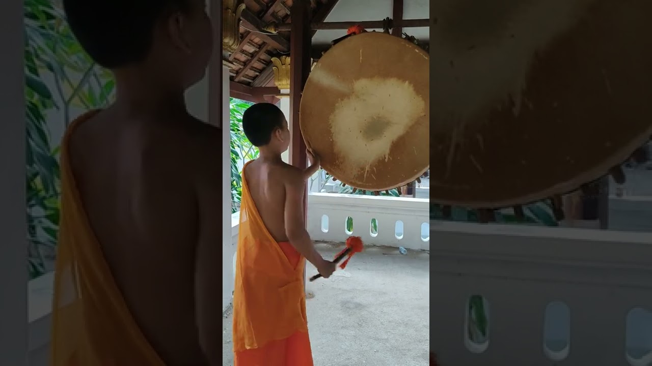 เณรตีกลอง ที่หลวงพระบาง ວັດອາຣາມ [23/10/65]