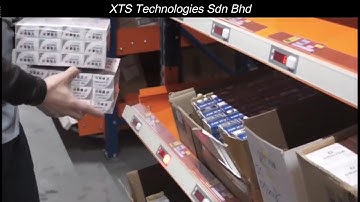 Pick to Light logistic sorting system + conveyor box distribution & bar code RFID reading recognise