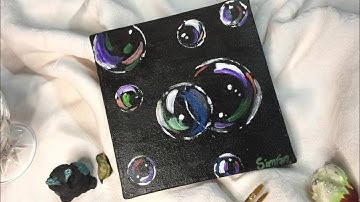 How to paint bubbles with acrylic paints | acrylic painting  | how to paint on canvas with acrylics