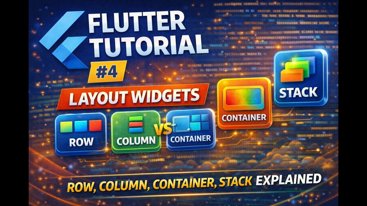 Flutter Tutorial #4 – Layout Widgets | Row, Column, Container, Stack ...