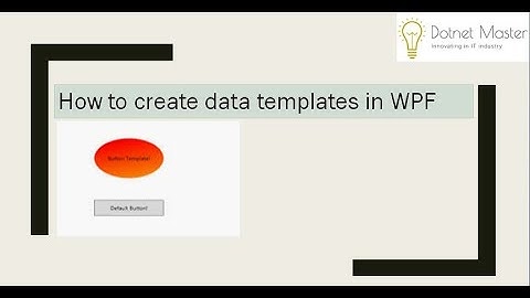 How to create data templates in WPF