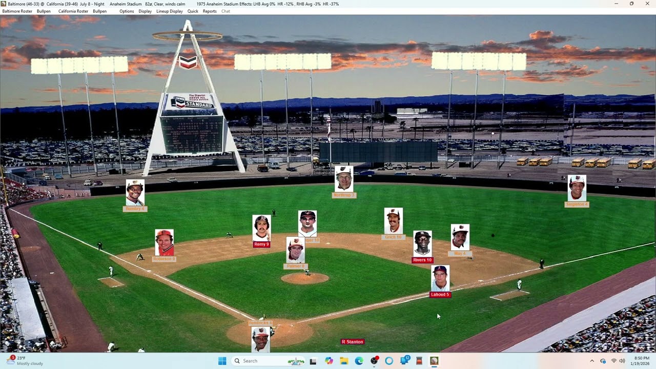 Action PC Baseball 7-8-75 Baltimore at California