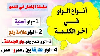 أنواع الواو في نهاية الكلمةاعرف صور وأشكال الواو في آخر الكلمةثانوية عامةالتفرقة بين أشكال الواو