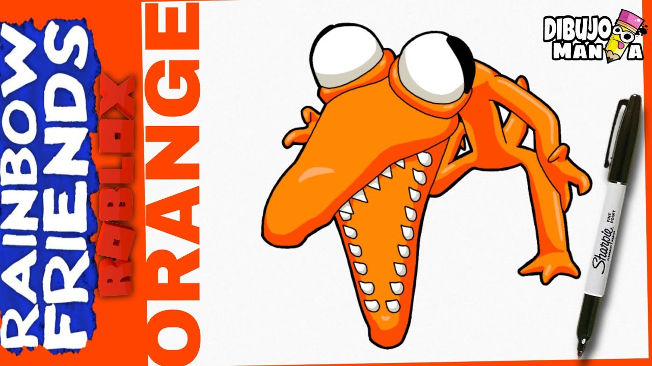 Como Desenhar o ORANGE do ROBLOX RAINBOW FRIENDS / how to draw orange from  roblox rainbow friends 