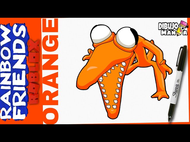 Como DESENHAR o ORANGE do RAINBOW FRIENDS (ROBLOX), Cómo DIBUJAR ORANGE  ROBLOX