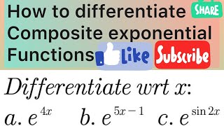 Differentiating composite exponential functions