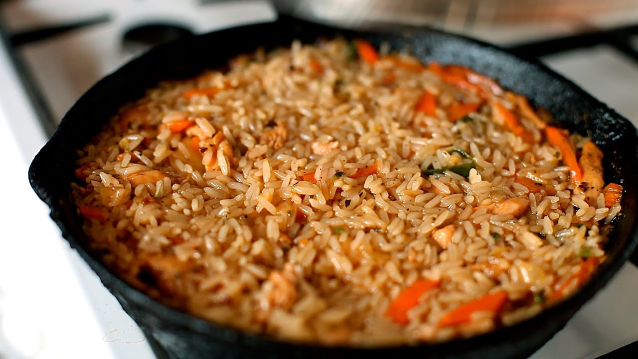 Курица с рисом на сковороде — рецепт с фото пошагово