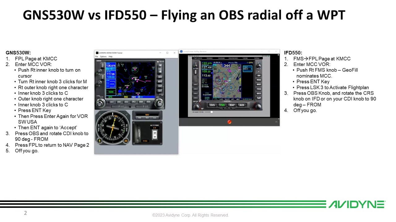 Avidyne IFD Training:  Flying an OBS Radial off a WPT
