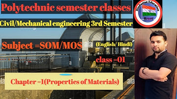 SOM/MOS//class 01//chapter 01//Polytechnic 3rd semester classes Civil and Mechanical engineering