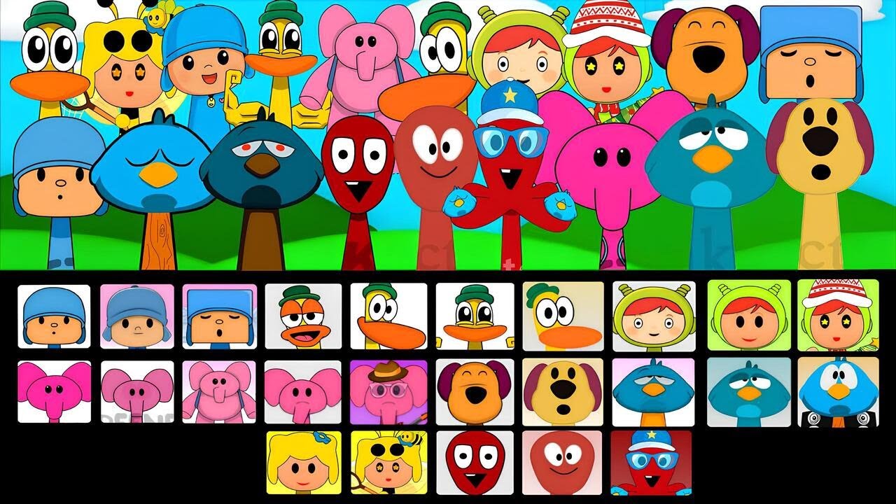 Incredibox Sprunki OC All Pocoyo Phase 1 to Phase 2: Sleepy Bird, Fred, Pato, Elly, Loula Part 2